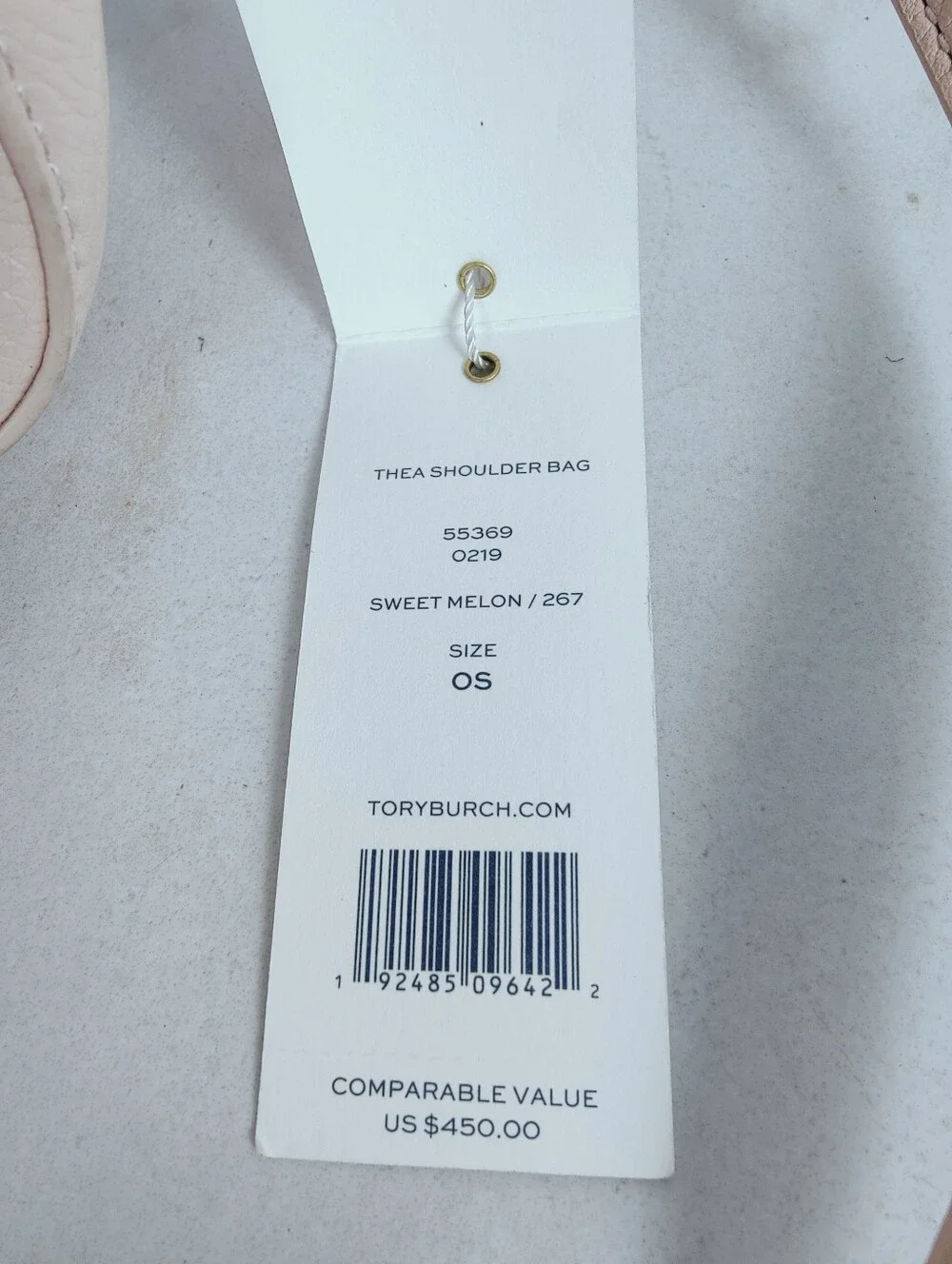NWT Tory Burch Thea Small Pebbled Leather Shoulder Camera Bag Light Pink